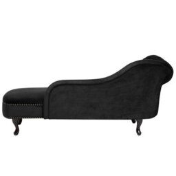 Beliani Left-Hand Chaise Longue Nimes Velvet Black - thumbnail 6