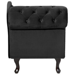 Beliani Left-Hand Chaise Longue Nimes Velvet Black - thumbnail 7