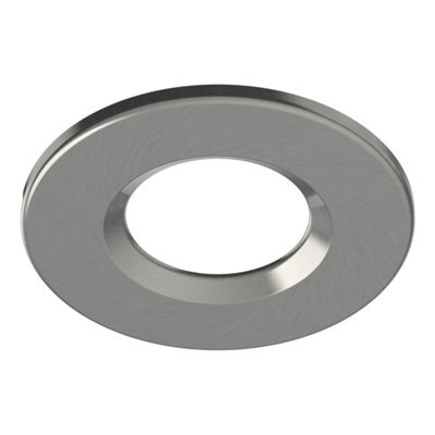 FNX Bathrooms Riga Uno Compatible 70mm Cut-Out Brushed Nickel Downlight Bezel - Ip65 Rated For Bathroom Lighting