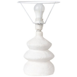 Beliani Handcrafted White Papier-Mâché And Clay Table Lamp For Bedside, 23Cm X 23Cm X 39Cm - thumbnail 3