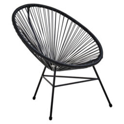 Orsina Steel Black Rattan 3 Piece Patio Set, Sturdy Table And Chairs, Outdoor Round Table And Chair, Lawn Chair Set - thumbnail 3