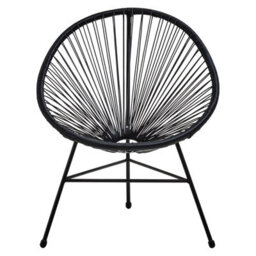 Orsina Steel Black Rattan 3 Piece Patio Set, Sturdy Table And Chairs, Outdoor Round Table And Chair, Lawn Chair Set - thumbnail 2