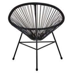 Orsina Steel Black Rattan 3 Piece Patio Set, Sturdy Table And Chairs, Outdoor Round Table And Chair, Lawn Chair Set - thumbnail 5