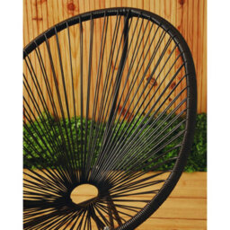 Orsina Steel Black Rattan 3 Piece Patio Set, Sturdy Table And Chairs, Outdoor Round Table And Chair, Lawn Chair Set - thumbnail 9
