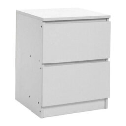 2 Drawers Wooden Nightstand White Bedside Table With Drawer Sofa End Table Bedroom Cabinet - thumbnail 5