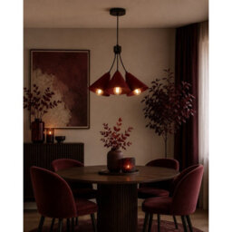 Luminosa Lighting Luminosa Sora Cluster Pendant Ceiling Light Burgundy 3X E27 - thumbnail 2