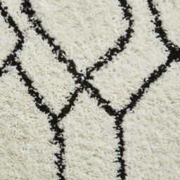 White Black Geometric Modern Shaggy Moroccan Easy To Clean Rug For Dining Room Rug-120Cm X 170Cm - thumbnail 2