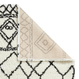 White Black Geometric Modern Shaggy Moroccan Easy To Clean Rug For Dining Room Rug-120Cm X 170Cm - thumbnail 5