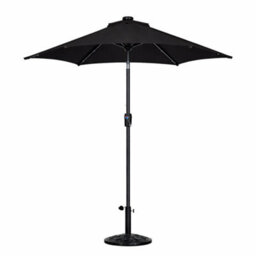 Jack Stonehouse Jsh 2.7M Straight Tilting Garden Parasol - Black Outdoor Round Patio Sunshade With Uv 30+ Protection & Crank Handle Umbrella - thumbnail 4
