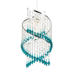 Happy Homewares Modern Spiral Waterfall Pendant Shade With Teal And Clear Acrylic - thumbnail 2
