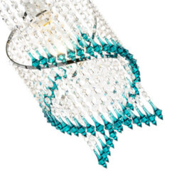 Happy Homewares Modern Spiral Waterfall Pendant Shade With Teal And Clear Acrylic - thumbnail 3