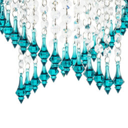 Happy Homewares Modern Spiral Waterfall Pendant Shade With Teal And Clear Acrylic - thumbnail 4