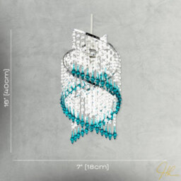 Happy Homewares Modern Spiral Waterfall Pendant Shade With Teal And Clear Acrylic - thumbnail 7