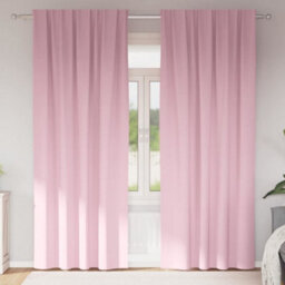 Berkfield Curtains With Curtains 2 Pcs Baby Pink 245 X 140 Cm Polyester