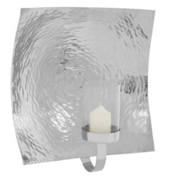 Orsina Large Wall Sconce,silver Lantern,textured Aluminum Large Wall Light,outdoor Wall Lamp With Glass Shade - thumbnail 2