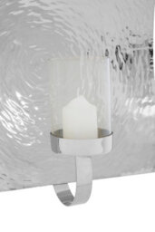 Orsina Large Wall Sconce,silver Lantern,textured Aluminum Large Wall Light,outdoor Wall Lamp With Glass Shade - thumbnail 3