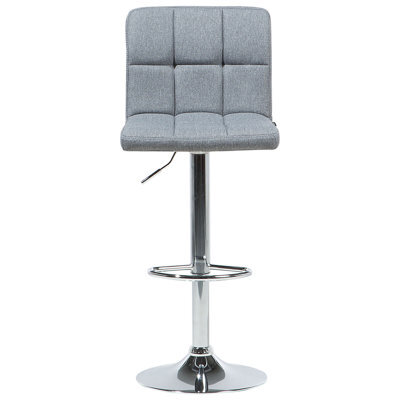 Wyld And Coco Monarch Grey Swivel Kitchen Bar Stools Set Of 2 - Adjustable Height, Chrome Base - image 1