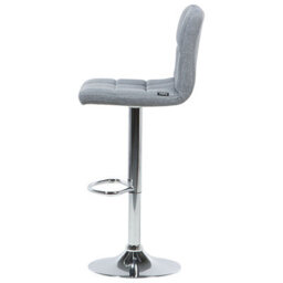 Wyld And Coco Monarch Grey Swivel Kitchen Bar Stools Set Of 2 - Adjustable Height, Chrome Base - thumbnail 6