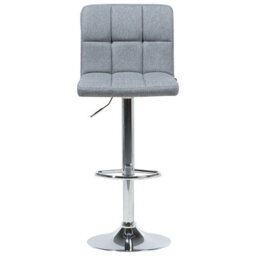 Wyld And Coco Monarch Grey Swivel Kitchen Bar Stools Set Of 2 - Adjustable Height, Chrome Base - thumbnail 1
