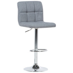 Wyld And Coco Monarch Grey Swivel Kitchen Bar Stools Set Of 2 - Adjustable Height, Chrome Base - thumbnail 4