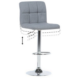 Wyld And Coco Monarch Grey Swivel Kitchen Bar Stools Set Of 2 - Adjustable Height, Chrome Base - thumbnail 8