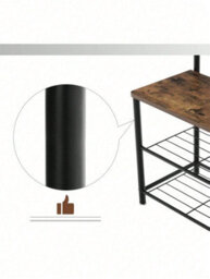 LEDREM Coat Rack, Coat Stand With Shoe Storage Bench, Hall Tree With Shoe Rack, 3-In-1 Design, Steel Frame - thumbnail 6