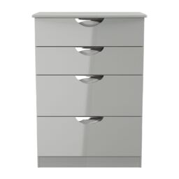 Rovigo Ready Assembled Gloss Dusk Grey 4 Drawer Chest (H)1074mm (W)765mm (D)415mm - thumbnail 5