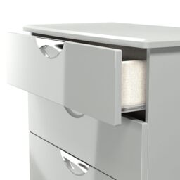 Rovigo Ready Assembled Gloss Dusk Grey 4 Drawer Chest (H)1074mm (W)765mm (D)415mm - thumbnail 4