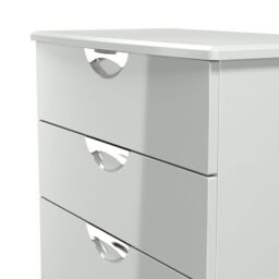 Rovigo Ready Assembled Gloss Dusk Grey 4 Drawer Chest (H)1074mm (W)765mm (D)415mm - thumbnail 3