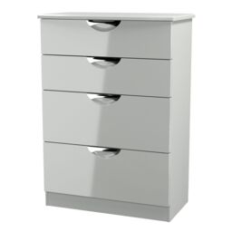 Rovigo Ready Assembled Gloss Dusk Grey 4 Drawer Chest (H)1074mm (W)765mm (D)415mm - thumbnail 2