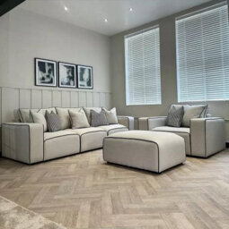 Stratus Interiors Sloane Merino 2-Tone Modular Sofa Custom Contrast Piping Velvet & Linen Options - 4 Seater - thumbnail 3