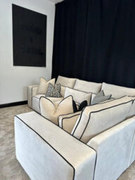 Stratus Interiors Sloane Merino 2-Tone Modular Sofa Custom Contrast Piping Velvet & Linen Options - 4 Seater - thumbnail 4