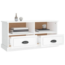 Berkfield Tv Cabinet High Gloss White 93X35.5X45 Cm Engineered Wood - thumbnail 5