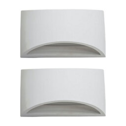 First Choice Lighting Set Of 2 Marmo - White G9 Plaster Wall Lights - thumbnail 1