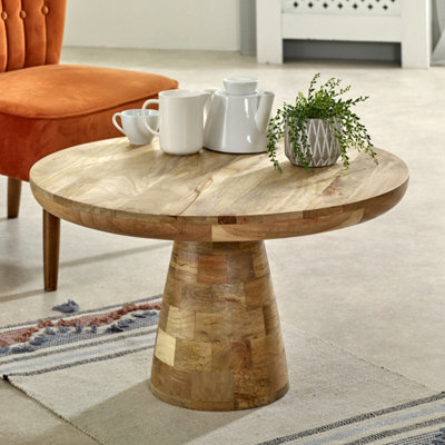 Alphon Mango Wooden Round Coffee Table Mushroom Style - image 1