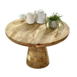Alphon Mango Wooden Round Coffee Table Mushroom Style - thumbnail 7