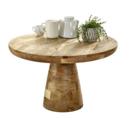 Alphon Mango Wooden Round Coffee Table Mushroom Style - thumbnail 6