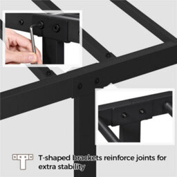 Yaheetech Black 4Ft6 Double Metal Bed Frame With Diamond Pattern Headboard And Footboard - thumbnail 7