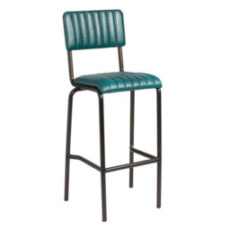 Dore Bar Stool - Ribbed - Lascari - Vintage Teal - thumbnail 1