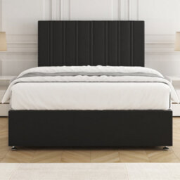 Bsspoke Sienna Divan Bed Black Plush Velvet 24Inch Headboard 2 Drawers Footend & No Mattress In Double Small Double King 6Ft - thumbnail 3