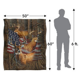 Jq Licensing Silky American Flag Deer Supersoft Blanket Multicoloured (152Cm X 127Cm) - thumbnail 6
