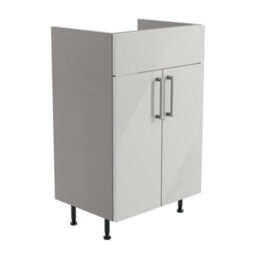 Ennis Standard Gloss Light Grey Double Freestanding Bathroom Vanity Unit (H) 820mm (W) 495mm - thumbnail 1