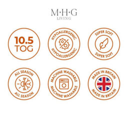 MHG Living 10.5 Tog All Season Duvet - Hypoallergenic Stripe Microfibre, Soft, Breathable & Machine Washable - Double - thumbnail 8