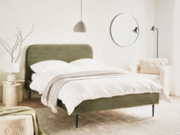 Beliani Bed Corduroy Flayat 140 X 200 Cm (Eu Double) Green - thumbnail 2