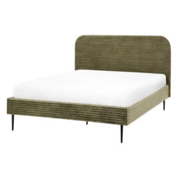 Beliani Bed Corduroy Flayat 140 X 200 Cm (Eu Double) Green - thumbnail 4
