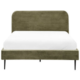 Beliani Bed Corduroy Flayat 140 X 200 Cm (Eu Double) Green - thumbnail 6