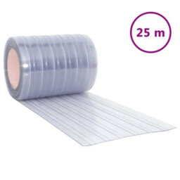 Berkfield Door Curtain Transparent 300 mmx2.6 mm 25 M Pvc - thumbnail 2