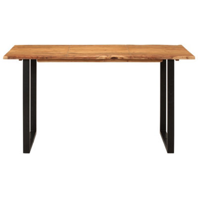 Berkfield Industrial Dining Table 140X70X76 Cm Solid Acacia Wood - image 1