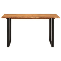 Berkfield Industrial Dining Table 140X70X76 Cm Solid Acacia Wood - thumbnail 1