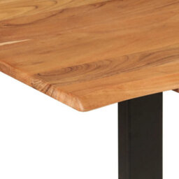 Berkfield Industrial Dining Table 140X70X76 Cm Solid Acacia Wood - thumbnail 6
